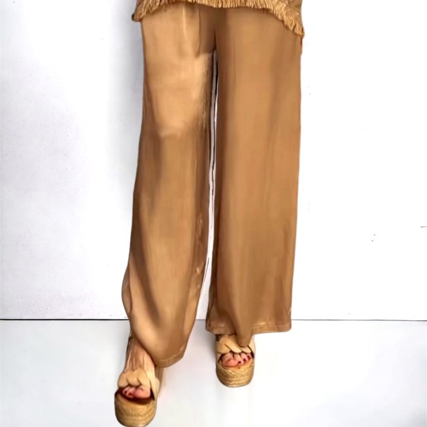 PANTALÓN PALAZZO RASO "CAMEL"