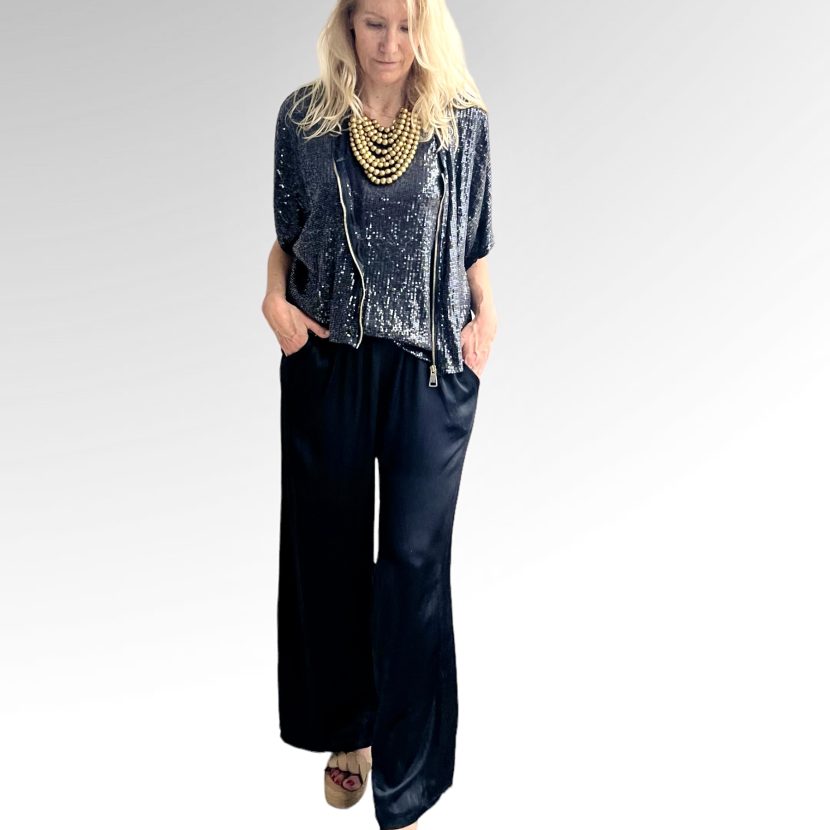 PANTALÓN PALAZZO RASO “NEGRO”