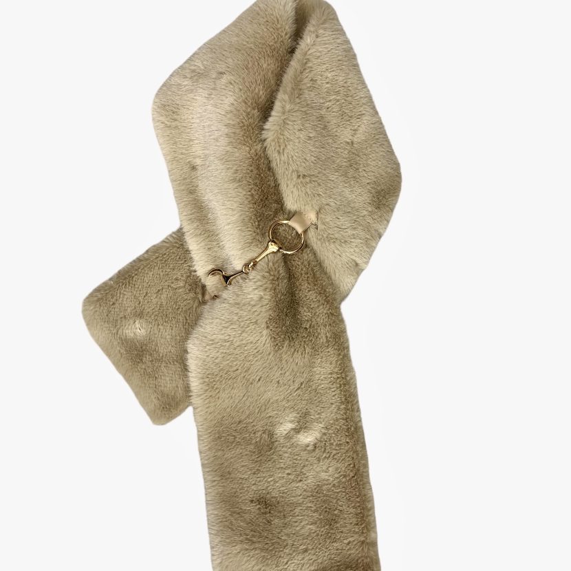 Cuello pelo artificial beige“ISABEL”