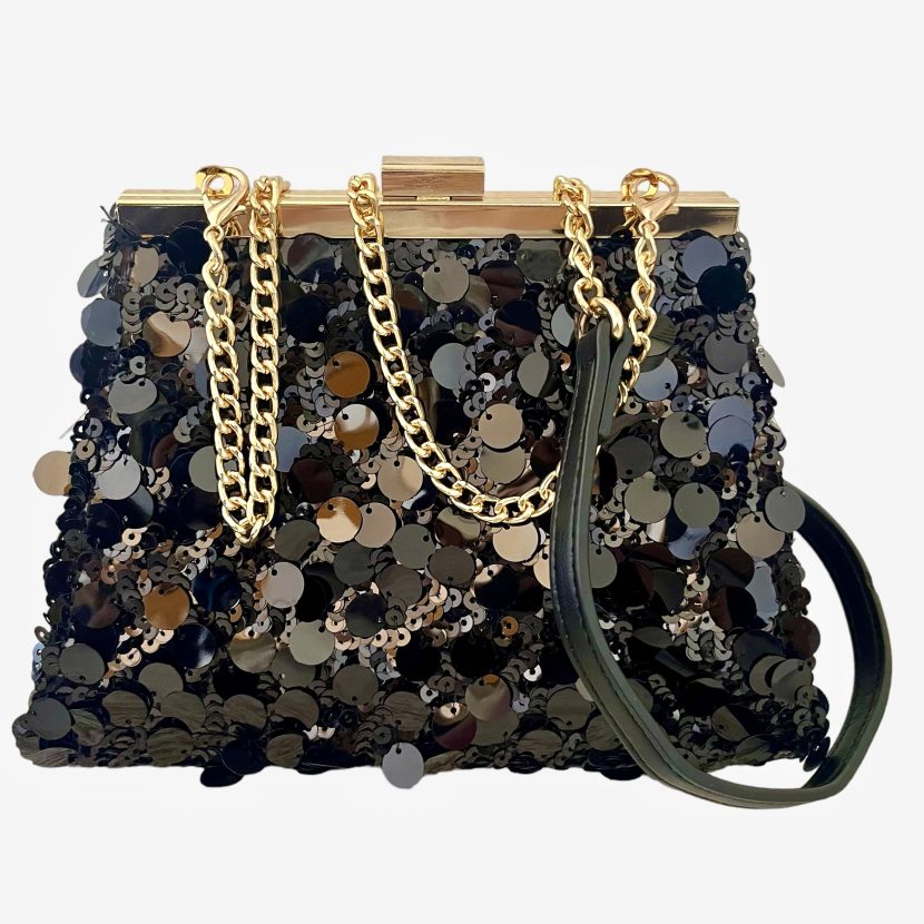 Bolso lentejuelas negro “MILLA”