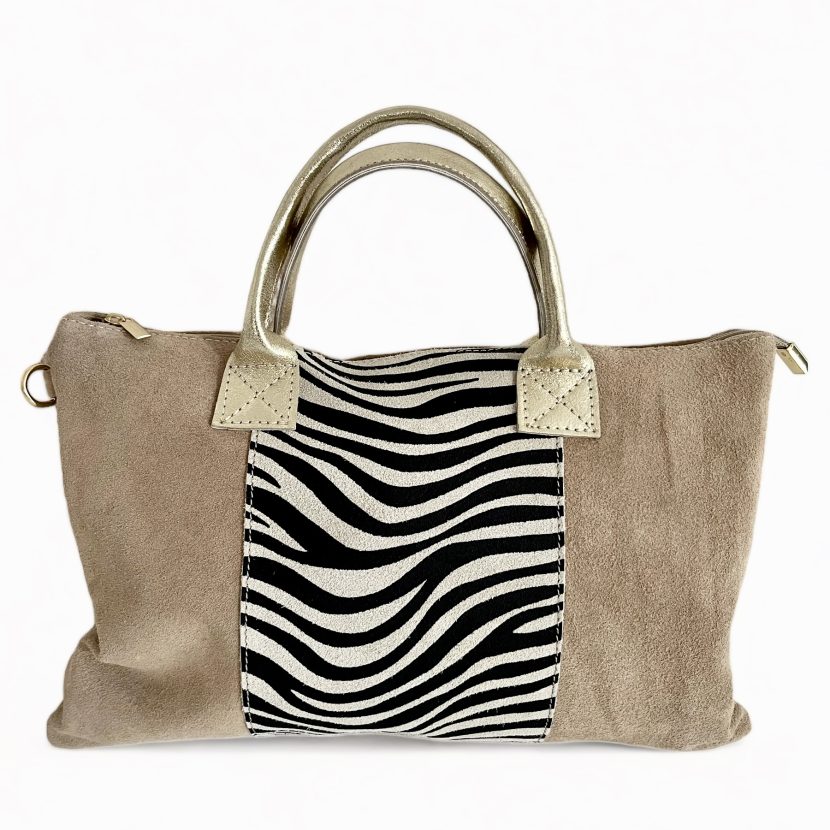 Bolso ante “Cebra” beige
