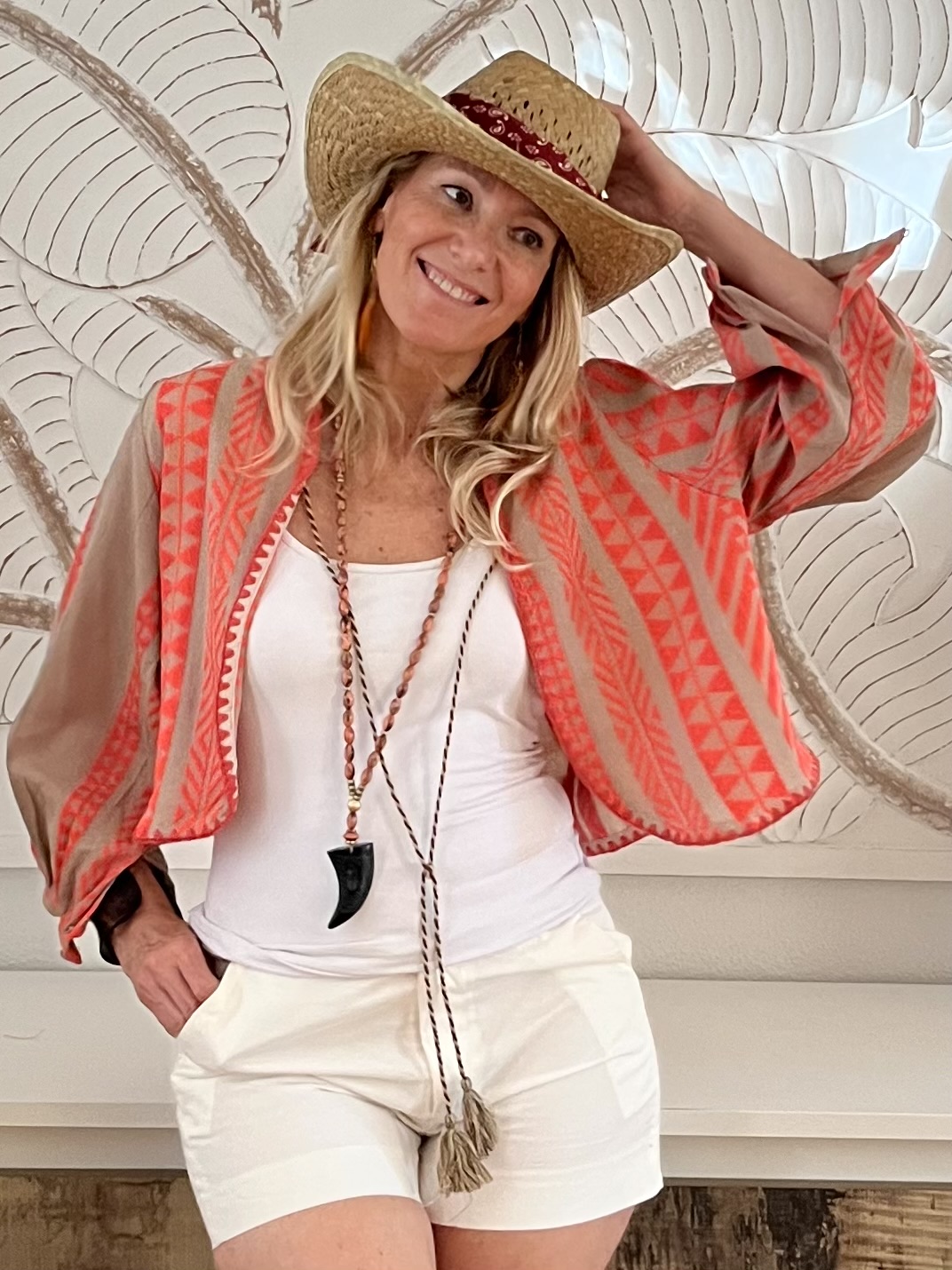 Chaqueta torera “Maui” naranja